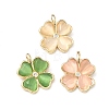 Brass Micro Pave Cubic Zirconia Pendants KK-G557-28KCG-1