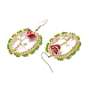 Valentine's Day Alloy Enamel Seed Glass Dangle Earrings EJEW-MZ00391-03-4