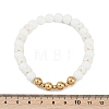 Ion Plating(IP) 304 Stainless Steel & Round Glass Beaded Stretch Bracelets for Women Men BJEW-M046-05G-5