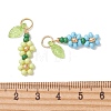 8Pcs Glass Seed Beaded Pendants PALLOY-MZ01329-3