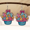 Easter Cartoon Printed Wood Dangle Earrings FS-WG710AE-01-1