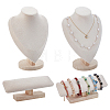 2Pcs Velvet Bracelet Display Holder and 2Pcs Necklace Display Stands ODIS-GA0001-95-1