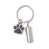 304 Stainless Steel Bullet with Paw Print Urn Ashes Keychains KEYC-JKC01445-2