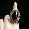 Zinc Alloy Glass Finger Rings UG8757-12-1