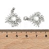 Brass Micro Pave Clear Cubic Zirconia Pendants KK-A294-09P-3