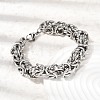 201 Stainless Steel Byzantine Chains Chain Bracelets for Women Men STAS-T077-18P-1