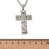 Religion 201 Stainless Steel Hollow Virgin Cross Pendant Necklaces for Men Women NJEW-Z118-01P-5