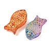 Baking Paint and Golden Metal Enlaced Glass Beads X-DGLA-T004-22M-2