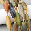 Frosted Natural Agate Beads Strands G-P605-M01-01-1