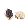 Natural Dyed Quartz Stud Earrings EJEW-P166-B06-3