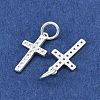 925 Sterling Silver Pave Clear Cubic Zirconia Cross Charms STER-A049-06S-2