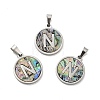 304 Stainless Steel with Paua Shell Pendants STAS-G268-02N-P-1