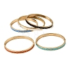 304 Stainless Steel Enamel Hinged Bangles BJEW-D408-43G-2