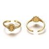 Brass Micro Pave Clear Cubic Zirconia Cuff Rings RJEW-C100-08G-1