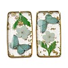 Brass & Transparent Epoxy Resin & Dried Flower Pendants RESI-G133-01G-02-1