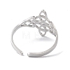 Sailor's Knot 304 Stainless Steel Hollow Open Cuff Ring for Women RJEW-E073-03P-3