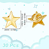 GOMAKERER 30Pcs Zinc Alloy Star Brooch FIND-GO0001-84G-2