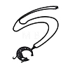 201 Stainless Steel Hollow Moon Cat Shaped Pendant Box Chain Necklaces LS-NJEW-M010-06-2