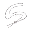 Non-Tarnish 304 Stainless Steel Faceted Bar Link Chain Necklace Makings AJEW-JB01185-01-1