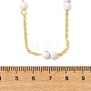 5MM Round Natural Howlite Beads Brass Cable Chain Necklaces for Women NJEW-JN06378-01-4