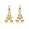 Brass Micro Pave Cubic Zirconia Pendants KK-T070-89G-1