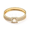 Cubic Zirconia Square Hinged Bangle BJEW-A123-14G-2