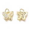 Brass Micro Pave Clear Cubic Zirconia Pendants X-KK-P188-Q01-G-2