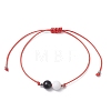 2Pcs Natural Rose Quartz & Eyeless Obsidian 
& Malaysia Jade Beads with Korean Waxed Polyester Cord Bracelets BJEW-JB12887-3