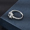 Brass Micro Pave Cubic Zirconia Finger Rings CU-CBA260E-07P-3