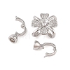 Rack Plating Flower Brass Pave Clear Cubic Zirconia Fold Over Clasps FIND-Q112-01P-2