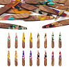 Beadthoven 16Pcs 8 Colors Transparent Resin & Walnut Wood Pendants RESI-BT0001-34-10