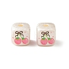 Printed Opaque Acrylic Beads OACR-B054-01H-1