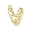 Brass Micro Pave Clear Cubic Zirconia Pendants KK-I476-02G-V-1