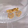 Cube 304 Stainless Steel Hoop Earrings EU5379-3