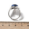 Natural Lapis Lazuli Adjustable Rings G-P560-03AS-14-5