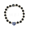 Natural Mixed Gemstone & Non-magnetic Synthetic Hematite Beaded Stretch Bracelets BJEW-JB14008-4
