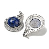 Dyed Natural Lapis Lazuli with Clear Cubic Zirconia Pendants G-G133-01P-22-2