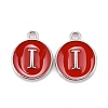 Platinum Plated Alloy Enamel Charms X-ENAM-S118-03I-P-1