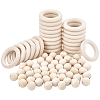 Round/Ring Unfinished Wood Beads PH-WOOD-G003-02-1