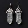 Pale Green Watermelon Stone Glass Pointed Pendants G-K329-25P-2