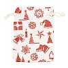 Christmas Theme Cotton Fabric Cloth Bag ABAG-H104-B13-2