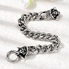 304 Stainless Steel Cuban Link Chains Bracelets for Unisex BJEW-A092-06A-P-2