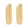 Rectangle Brass Cubic Zirconia Hoop Earrings EJEW-A156-16B-G-4