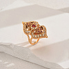 Hollow Brass Micro Pave Cubic Zirconia Finger Rings for Women VB9400-2-1