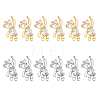 HOBBIESAY 12Pcs 2 Colors Brass Micro Pave Cubic Zirconia Charms KK-HY0003-13-1