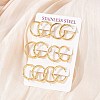 Ion Plating(IP) 304 Stainless Steel Huggie Hoop Earrings EJEW-O087-07B-4