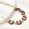 Brass Enamel Pendant Necklaces NJEW-B157-07G-03-2