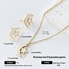 304 Stainless Steel Enamel Moon Star Pendant Necklace & Stud Earrings Set for Women FZ5218-4-1