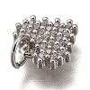 Brass Micro Pave Clear Cubic Zirconia Charms ZIRC-B002-61P-3