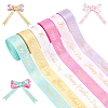 6Rolls 6 Colors Mother's Day Polyester Ribbon OCOR-PH0036-75A-1